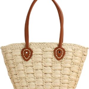 Elegant Straw Shoulder Tote 1