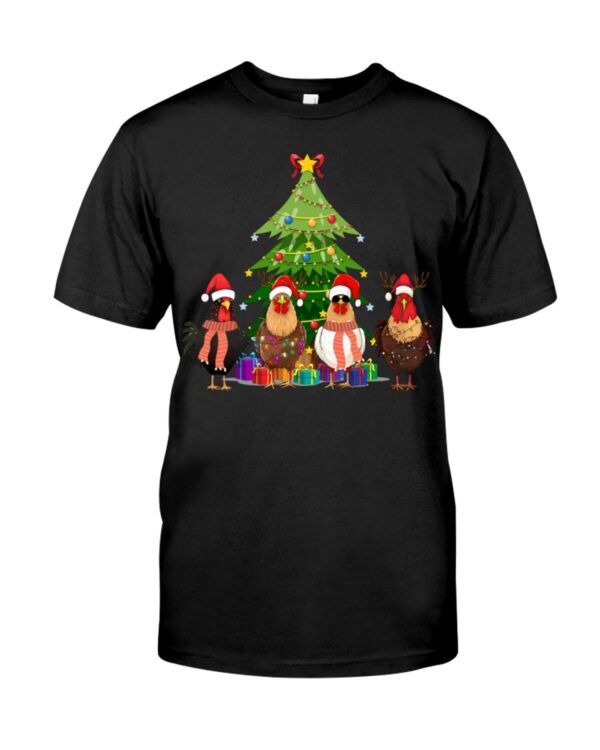 Merry Christmas Chickens Christmas Farm T Shirt 1.jpg